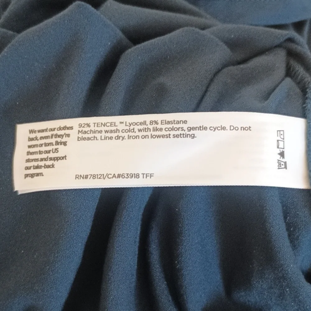 Eileen Fisher Blue Sheath Dress Long Sleeve Crew Neck Slim Fit Dress - Picture 8 of 8